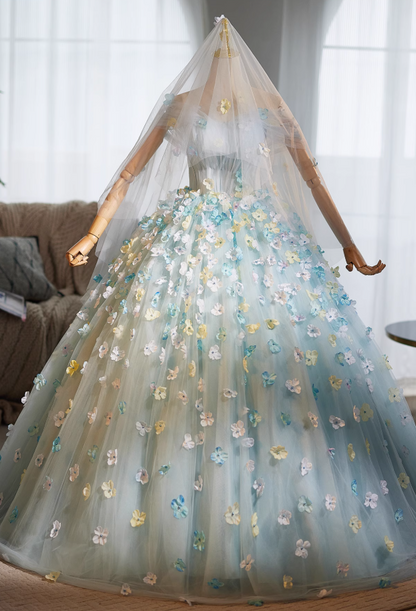 Ornate Off-Shoulder A-Line Tulle Sweet 16th Dresses Appliques Beads Prom Dress AP5025