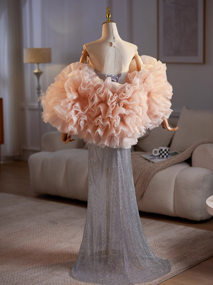 Classical Sheath Illusion Neck Draped Sweet 16th Dresses Beading Rhinestones Prom Dress AP5032