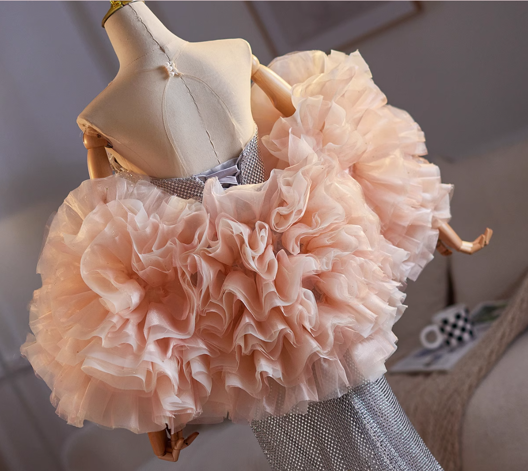 Classical Sheath Illusion Neck Draped Sweet 16th Dresses Beading Rhinestones Prom Dress AP5032