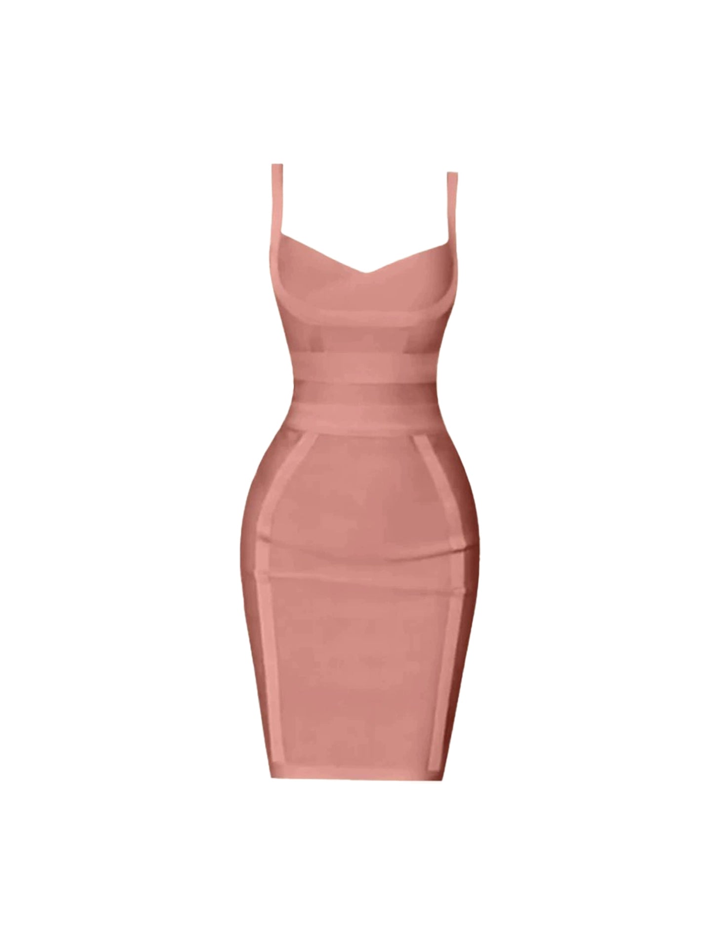 Fashionable Cinched Waist Spaghetti Straps Midi Dress Trendy Stretchy Fabric Sheath Long Dress AP5050