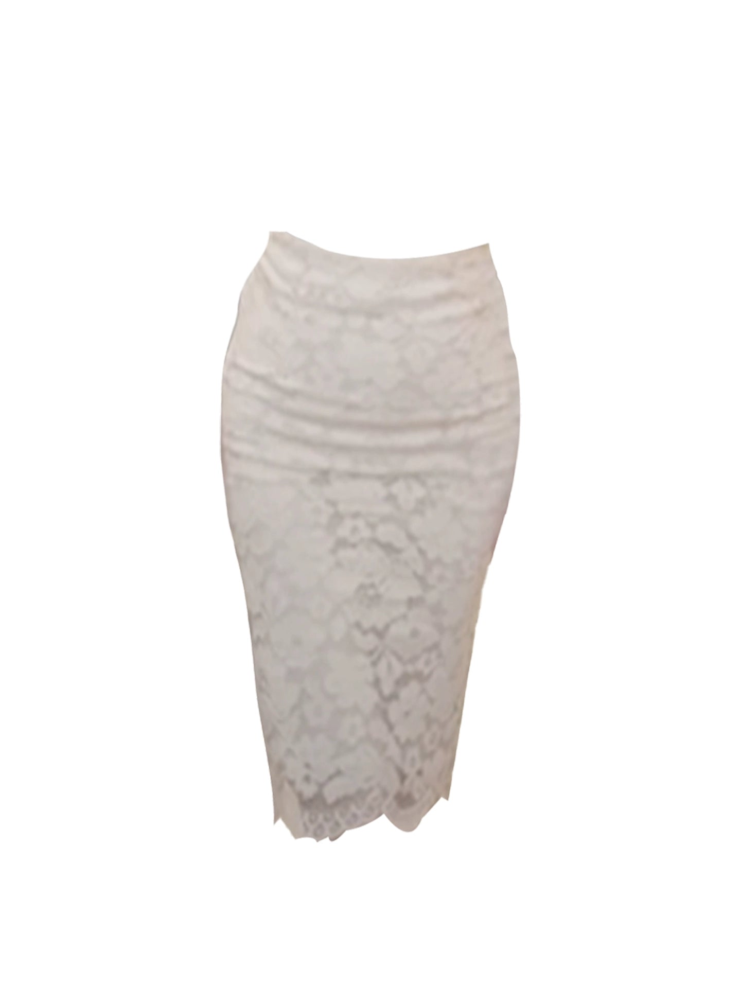 Simple Blue Long Sleeve Blouse Light Beige Lace Pencil Midi Skirt Elegant Intricate Floral Patterns V Neck 2-Piece Set Short Dress AP5055