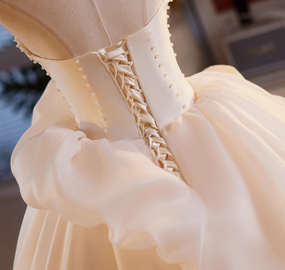 Trendy Strapless A-Line Ruffles Tulle Sweet 16th Gowns Beading Handmade Flowers Bow Prom Dress AP5061