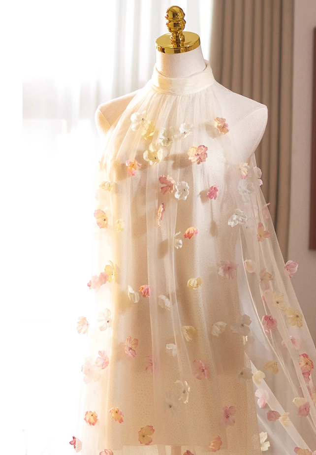 Gen Z Style Jewel Neck A-Line Tulle Sweet 16th Evening Dresses Appliques Beaded Prom Dress AP5070