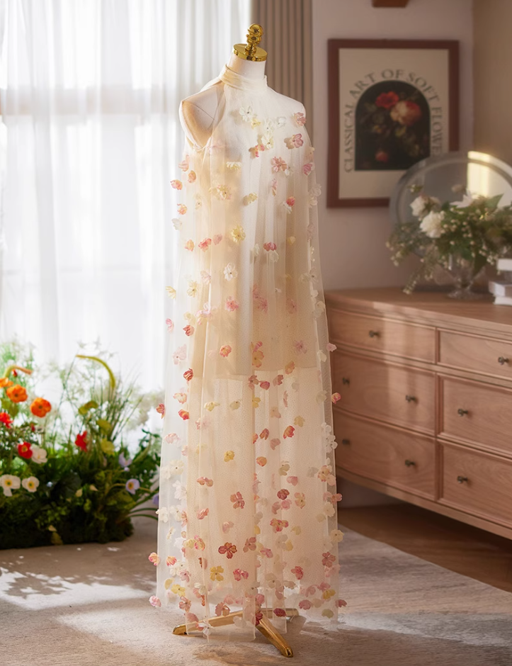 Gen Z Style Jewel Neck A-Line Tulle Sweet 16th Evening Dresses Appliques Beaded Prom Dress AP5070