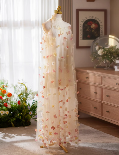 Gen Z Style Jewel Neck A-Line Tulle Sweet 16th Evening Dresses Appliques Beaded Prom Dress AP5070