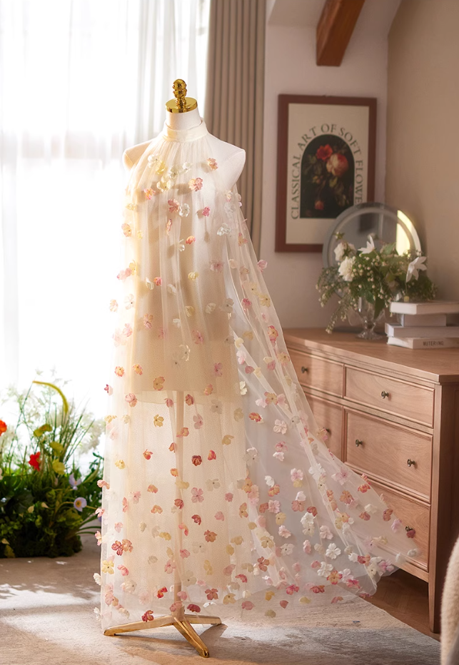 Gen Z Style Jewel Neck A-Line Tulle Sweet 16th Evening Dresses Appliques Beaded Prom Dress AP5070