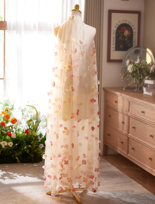 Gen Z Style Jewel Neck A-Line Tulle Sweet 16th Evening Dresses Appliques Beaded Prom Dress AP5070