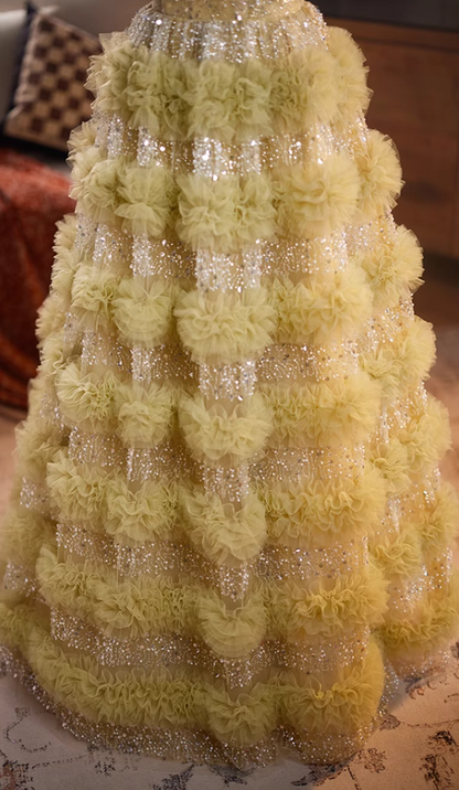 Casual Strapless A-Line Ruffles Tiered Tulle Sweet 16th Gowns Sequins Beading Prom Dress AP5072