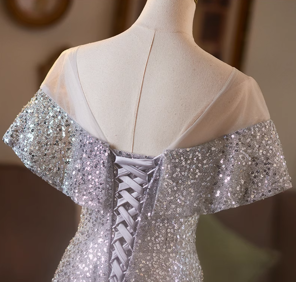 Enchanting Jewel Neck A-Line Short Sleeve Sweet 16th Gowns Sequins Beading Appliques Prom Dress AP5077