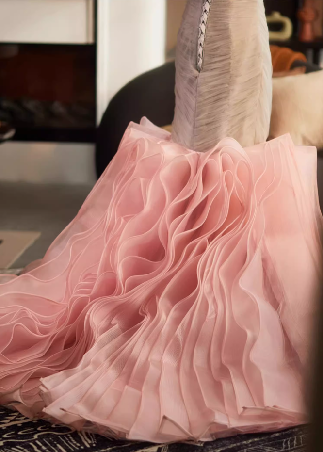 Dramatic Strapless Evening Mermaid Dress Ruffles Tulle Prom Dress AP5118