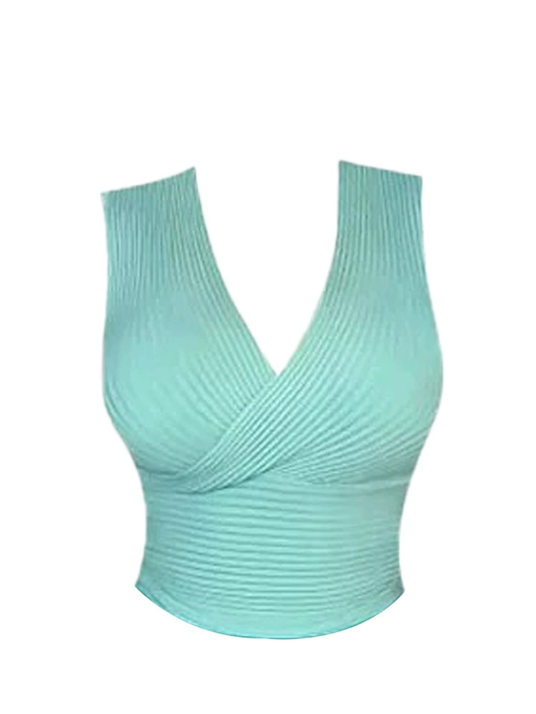 Attractive Mint Green V-Neck 2-Piece Midi Dress Elegant Sleeveless Knit Top Teal Bodycon Long Dress AP5136