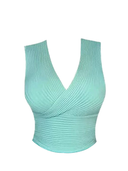 Attractive Mint Green V-Neck 2-Piece Midi Dress Elegant Sleeveless Knit Top Teal Bodycon Long Dress AP5136