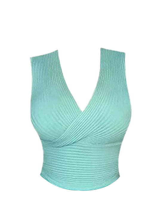 Attractive Mint Green V-Neck 2-Piece Midi Dress Elegant Sleeveless Knit Top Teal Bodycon Long Dress AP5136