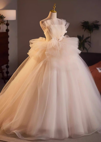 New Tendency A-Line Spaghetti Strap Bridal Gowns Appliques Sequins Tiered Tulle Wedding Dress AP5155