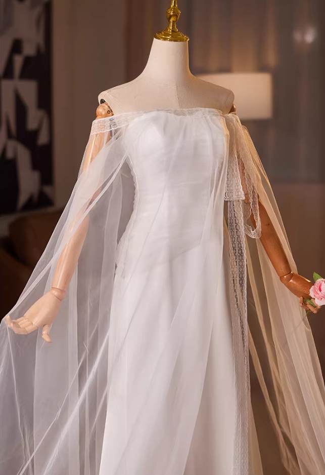 Gorgeous A-Line Strapless Bridal Gowns Pleated Tulle Satin Wedding Dress AP5190