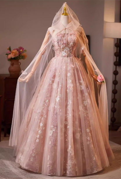 Glamorous Strapless A-Line Layered Tulle Sweet 16th Gowns Beading Sequins Appliques Prom Dress AP5191
