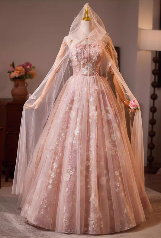 Glamorous Strapless A-Line Layered Tulle Sweet 16th Gowns Beading Sequins Appliques Prom Dress AP5191