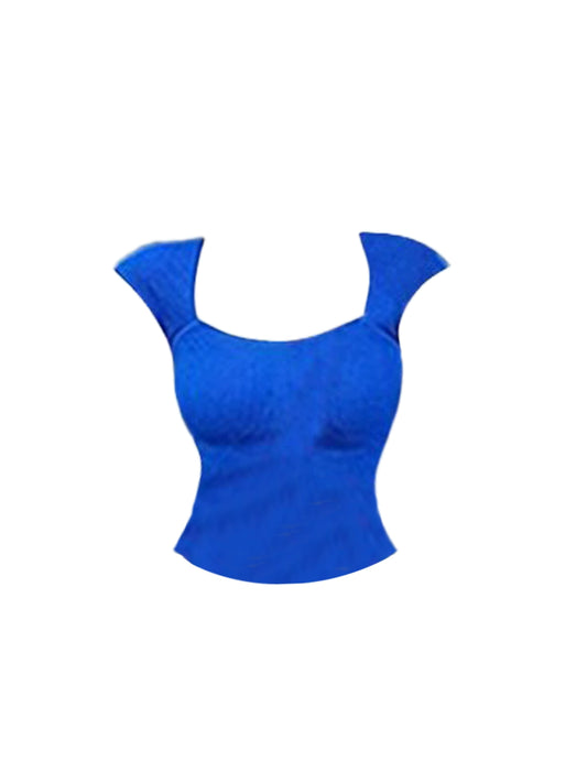 Flowy 2-Piece Set A-Line Short Sleeve Maxi Skirt Vibrant Chest Cutout Square Neck Royal Blue Top Yellow Pleated Long Dress AP5202