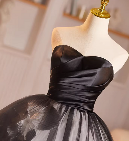 Delicate Strapless A-Line Sweet 16th Gowns Layered Tulle Handmade Flowers Prom Dress AP5235