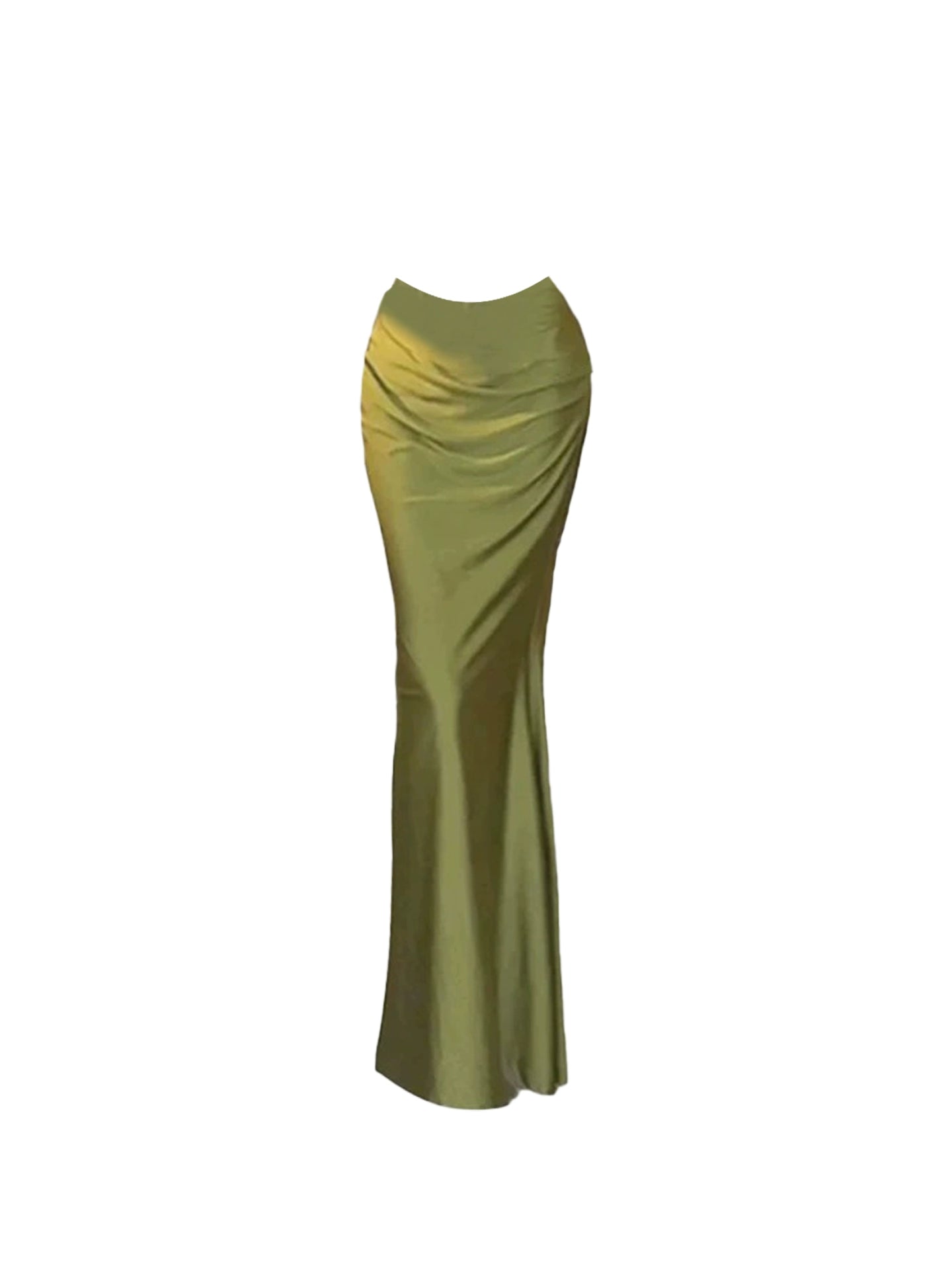 Casual Strapless Floral Corset Ruched Fitted Maxi Skirt Trendy Olive Green Two-Piece Mermaid Long Dress AP5241