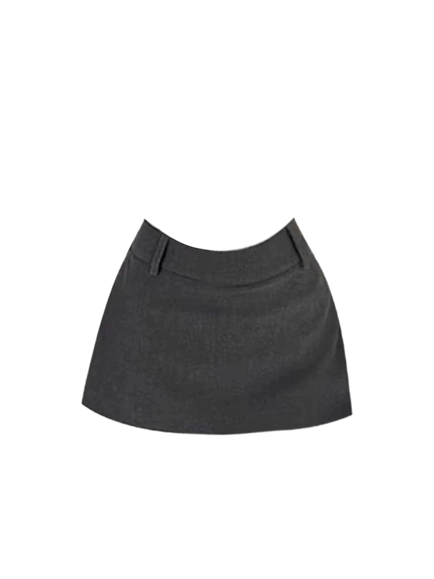 Avant-Garde Long Sleeve 2-Piece Dark Gray Mini Skirt Simple White Turtleneck Fitted Crop Top A-Line Short Dress AP5260