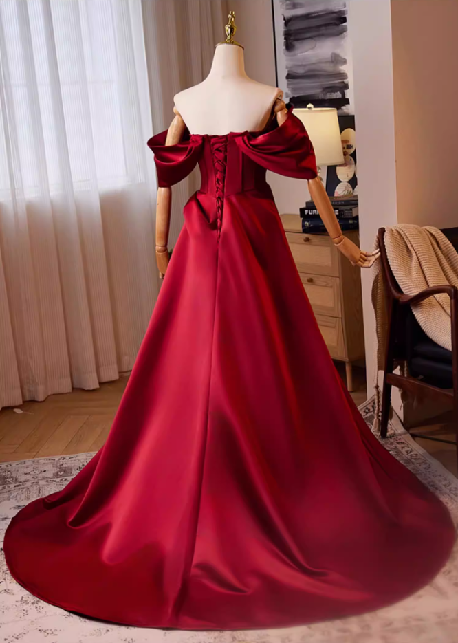 Fresh Off-Shoulder Red A-Line Sweet 16th Dresses Sequins Beads 3D Appliques Prom Dress AP5262