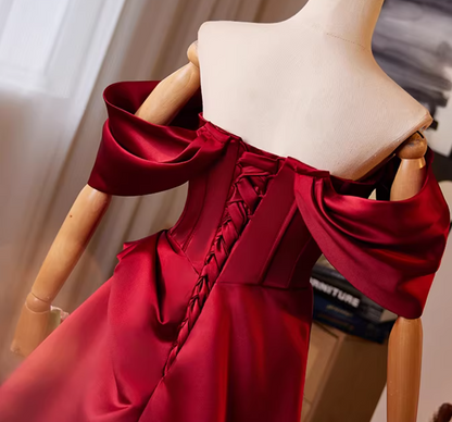 Fresh Off-Shoulder Red A-Line Sweet 16th Dresses Sequins Beads 3D Appliques Prom Dress AP5262