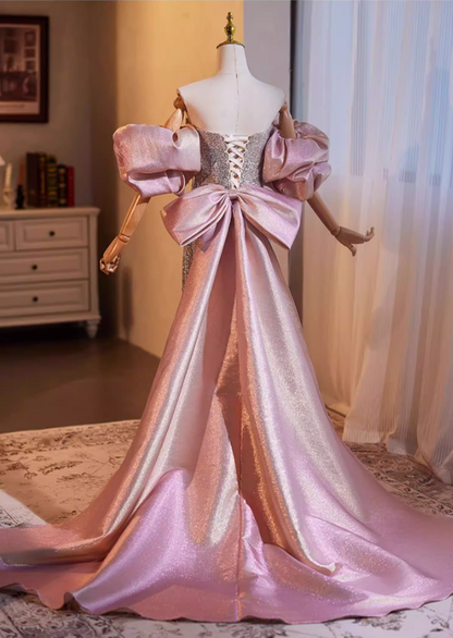 Dainty Off-Shoulder A-Line Sweet 16th Dresses Sequins Tassel Prom Dress AP5266