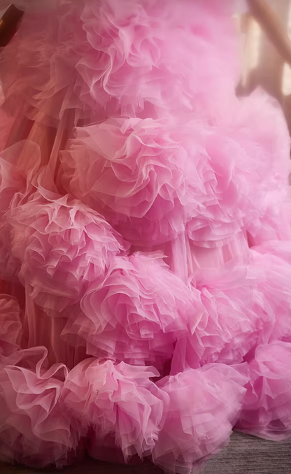 Luxury Off-Shoulder A-Line Sweet 16th Dresses Ruffles Tulle Prom Dress AP5272