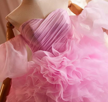 Luxury Off-Shoulder A-Line Sweet 16th Dresses Ruffles Tulle Prom Dress AP5272