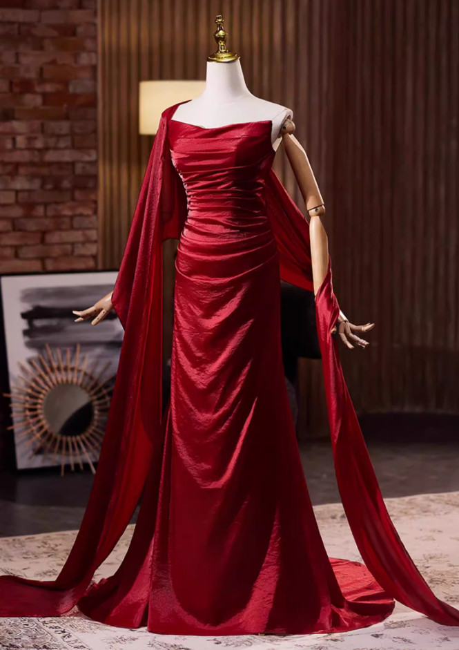Pretty Sheath Strapless Sweet 16th Dresses Red Satin Prom Dress AP5316