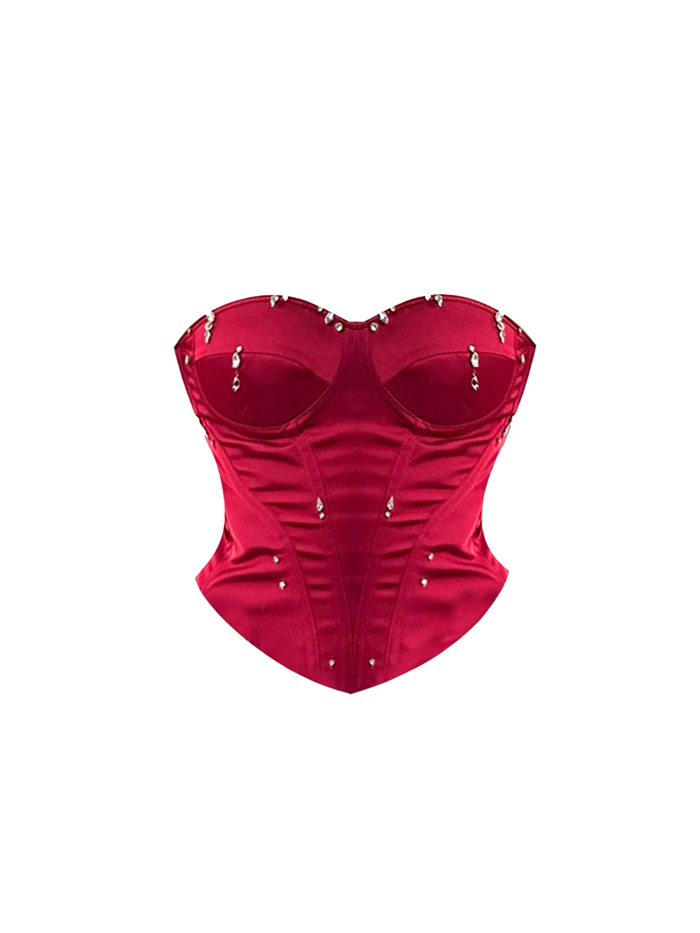Enticing Burgundy Bodycon Beads Accents Mini Skirt Elegant Strapless Corset 2-Piece Short Dress AP5340