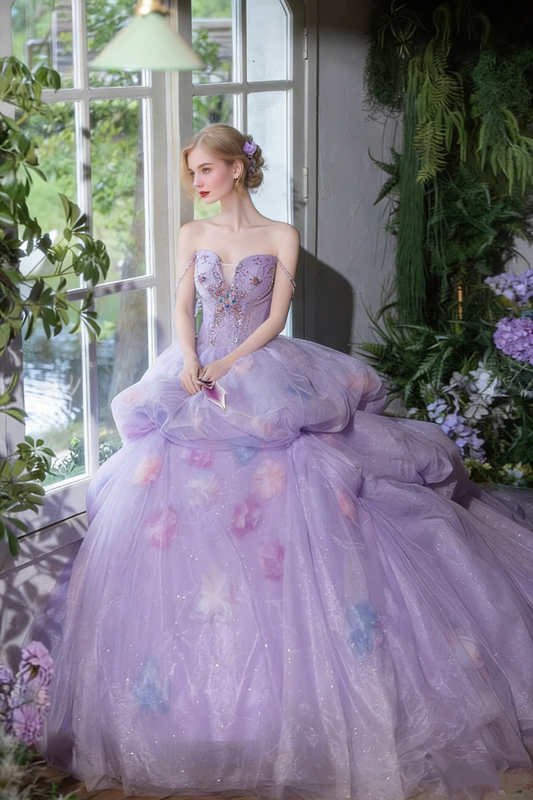 Shiny Off-Shoulder A-Line Tiered Sweet 16th Dresses Handmade Flowers Beading Crystals Prom Dress AP5341