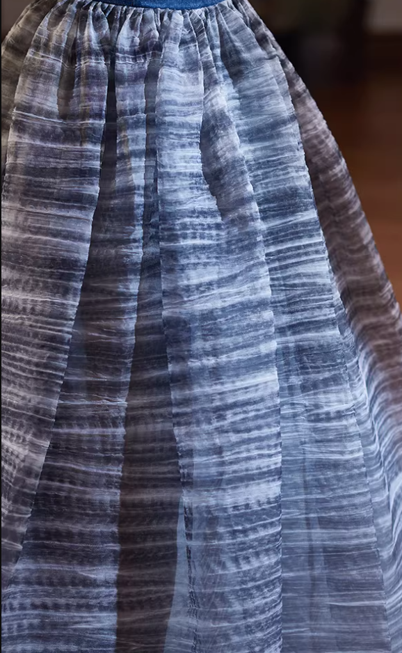 Eye-Catching Off-Shoulder A-Line Sweet 16th Dresses Stripes Tulle Prom Dress AP5343