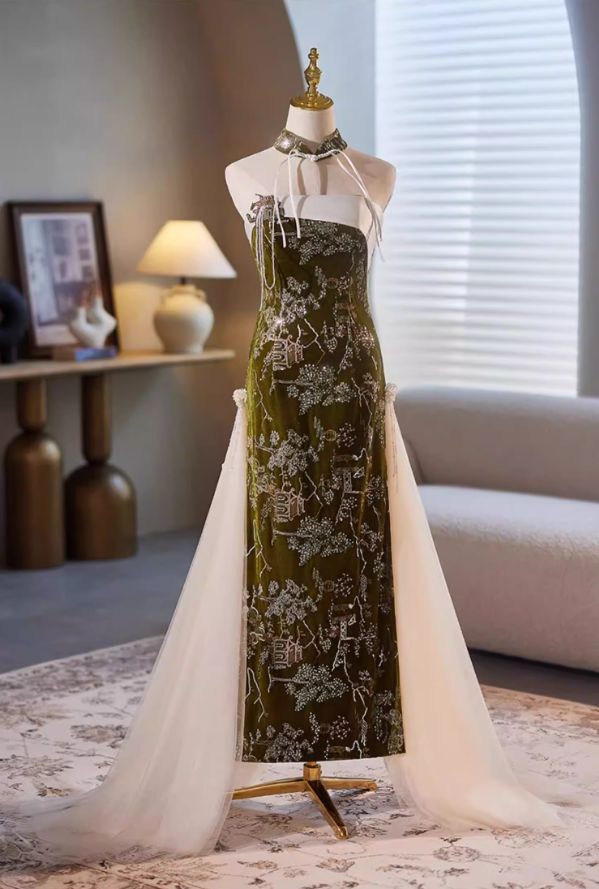 Dainty Sheath Strapless Sweet 16th Dresses Sequins Beading Tulle Prom Dress AP5347