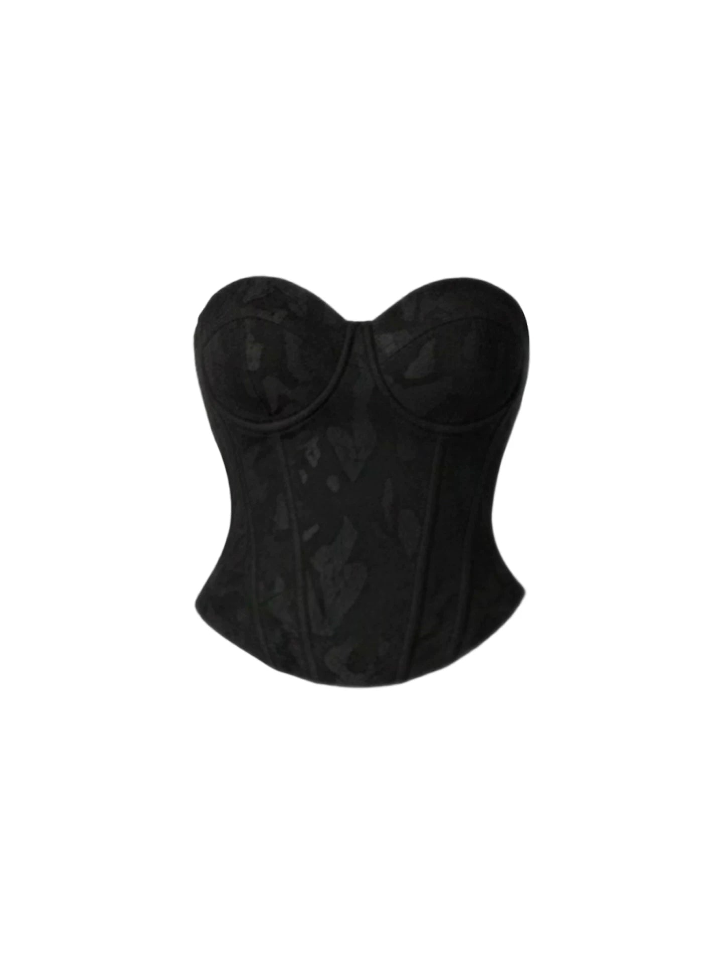 Vibrant Strapless Sweetheart Neck Corset Top Bodycon Mini Skirt Black Date Nights Side Slit Short Dress AP5375