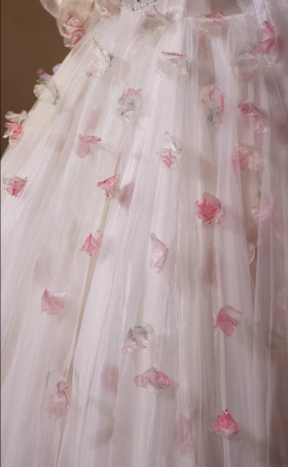 Adorable Off-Shoulder A-Line Layered Tulle Sweet 16th Dresses Appliques Sequins Prom Dress AP5384