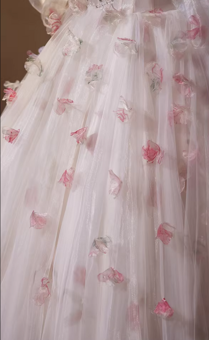 Adorable Off-Shoulder A-Line Layered Tulle Sweet 16th Dresses Appliques Sequins Prom Dress AP5384