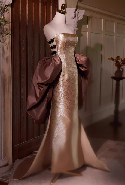 Hot Girls Strapless Long Evening Mermaid Dress Side-Slit Prom Dress AP5399