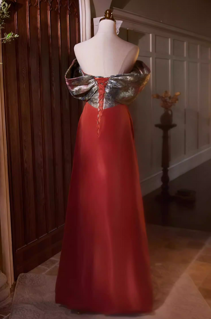 Romantic Sheath Off-Shoulder Printed Sweet 16th Dresses Sequins Draped Prom Dress AP5430