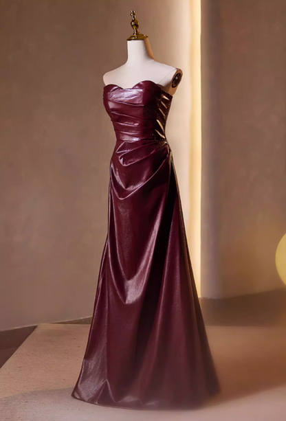 Trendy Strapless A-Line Sweet 16th Gowns Pleated Red Prom Dress AP5468