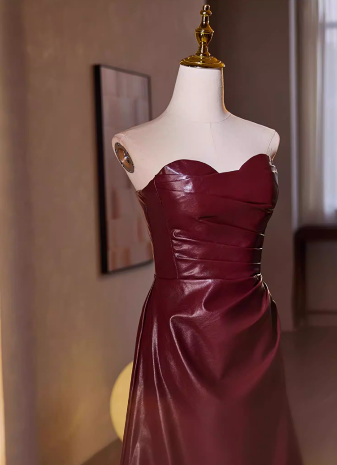 Trendy Strapless A-Line Sweet 16th Gowns Pleated Red Prom Dress AP5468