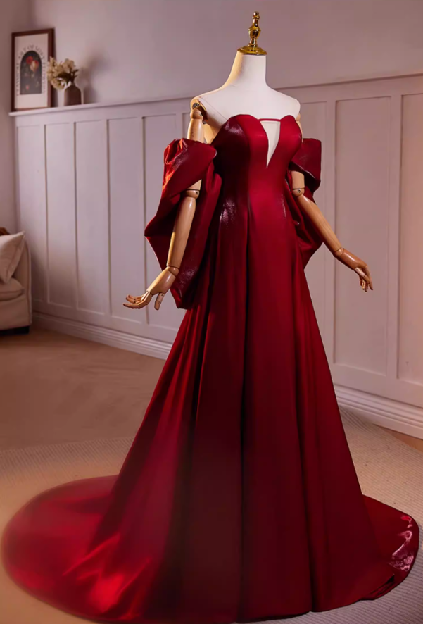 Sexy Strapless A-Line Sweet 16th Gowns Red Cutout Prom Dress AP5470