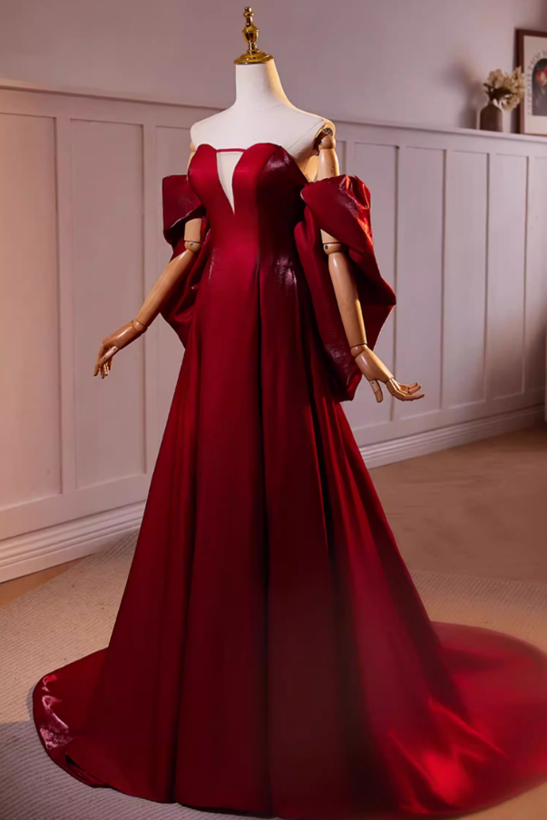 Sexy Strapless A-Line Sweet 16th Gowns Red Cutout Prom Dress AP5470