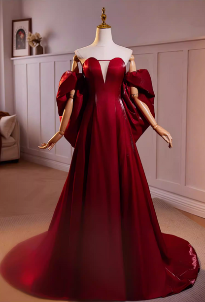 Sexy Strapless A-Line Sweet 16th Gowns Red Cutout Prom Dress AP5470