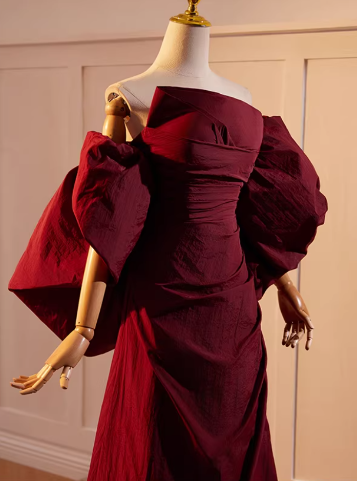 Vogue Strapless A-Line High-Slit Sweet 16th Gowns Red Prom Dress AP5471