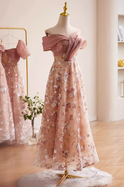 Lustrous Off-Shoulder A-Line Sweet 16th Dresses Floral Sequins Prom Dress AP5510