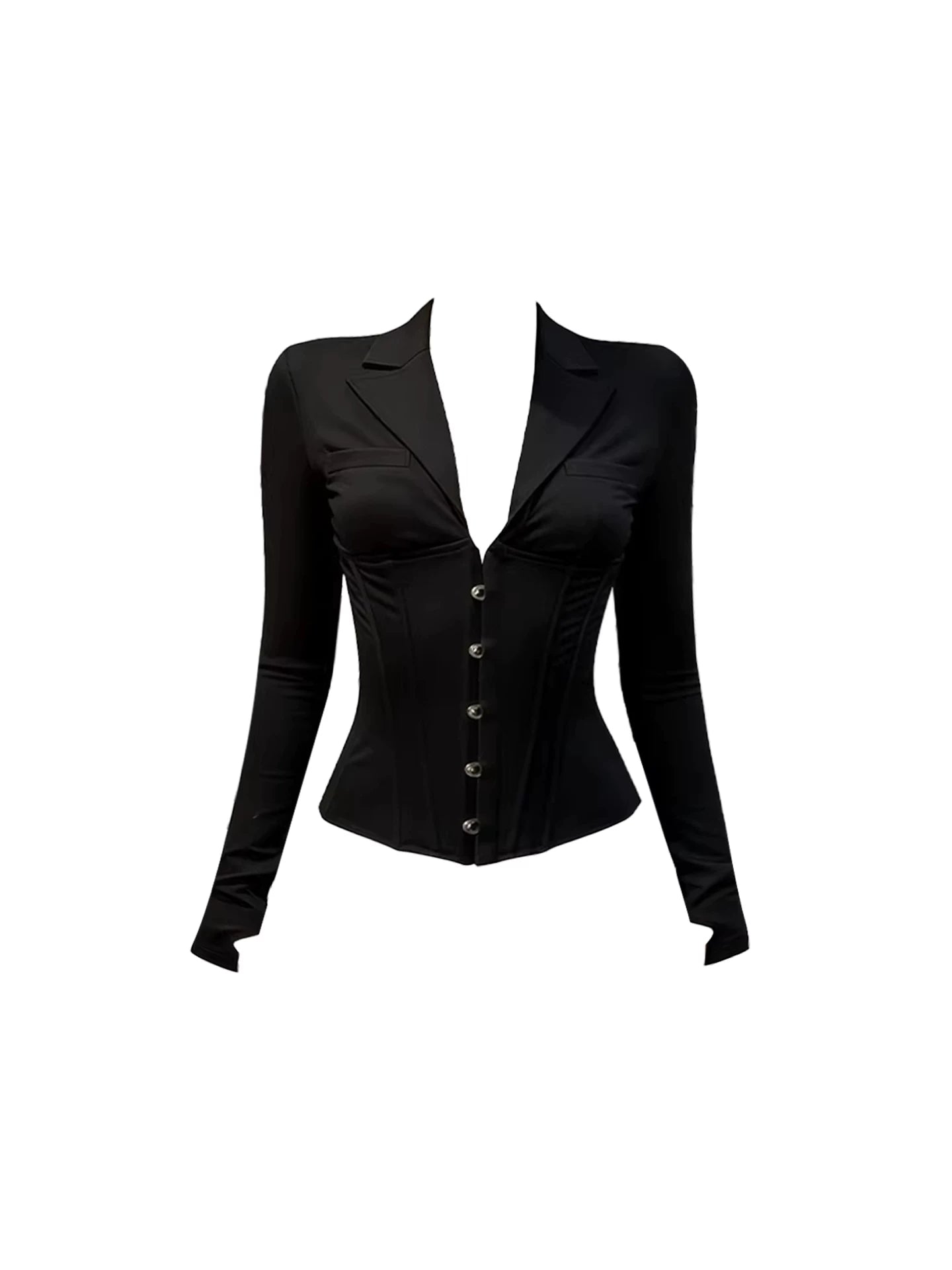 Amazing V Neck Buttoned Front Blazer Sequin Mini Skirt Trendy Black Two-Piece Set Bodycon Short Dress AP5579
