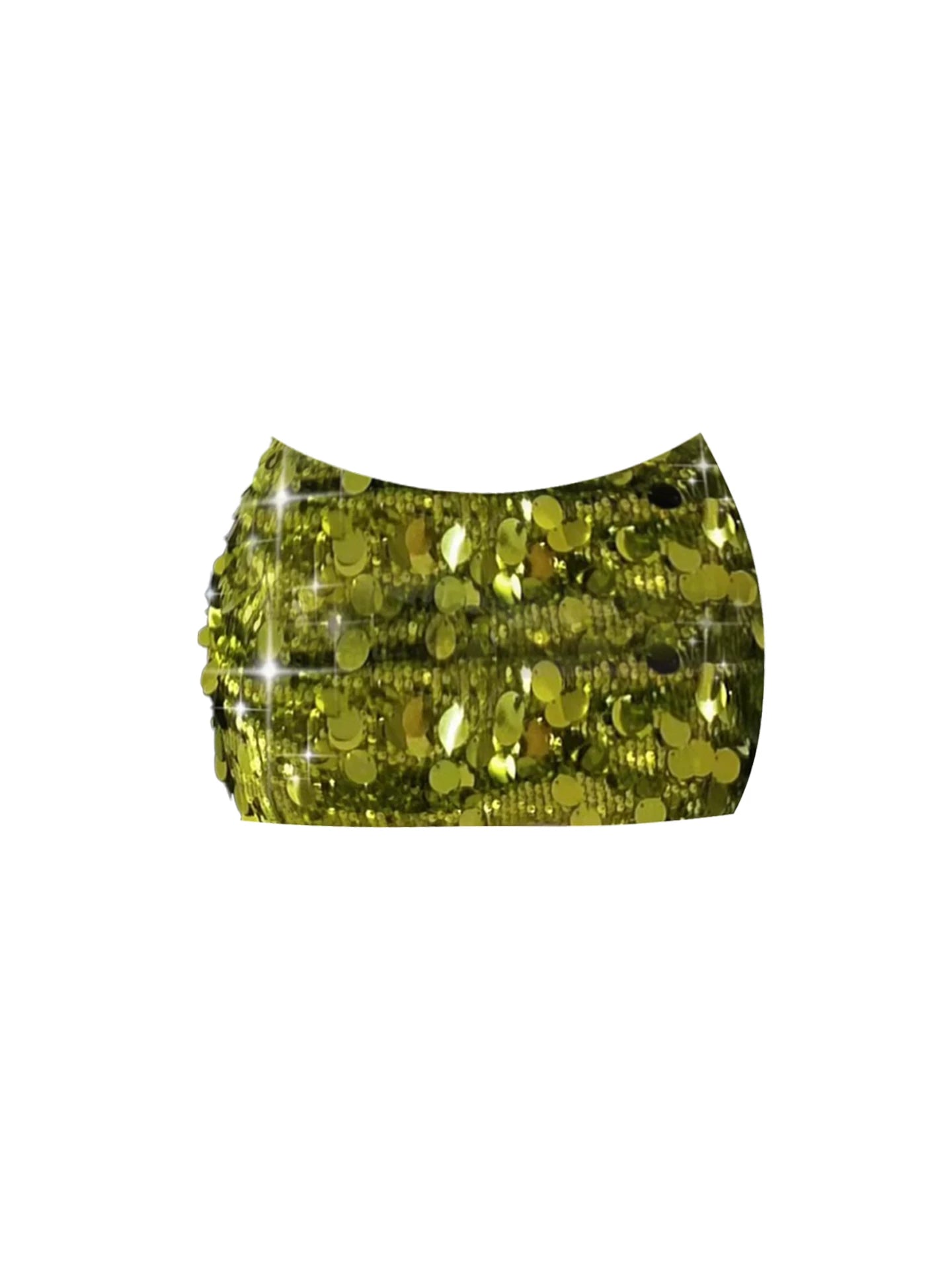 Fascinating Heart Neck Damask Corset Sequin Mini Skirt Trendy Olive Green Two-Piece Set Sheath Short Dress AP5581