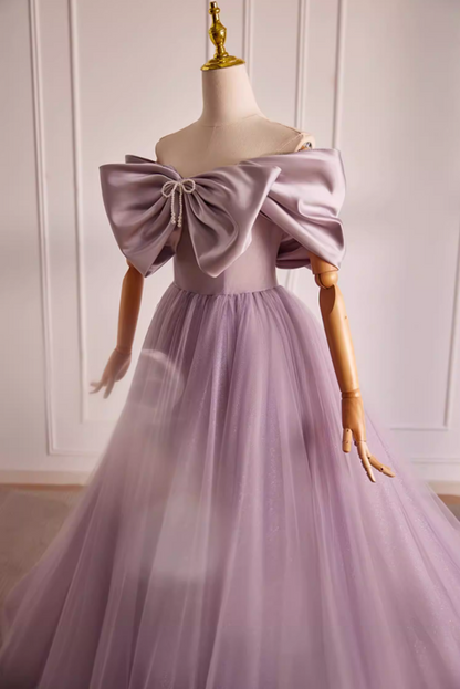 Classical A-Line Off-Shoulder Layered Tulle Sweet 16th Dresses Beading Bows Prom Dress AP5602